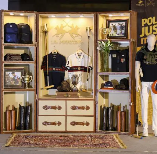 The La Martina polo heritage display at the venue